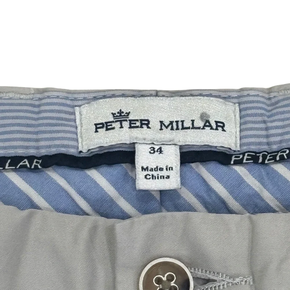Peter‎ Millar Mens Grey Cotton Silk Blend Chino Pants MS20B50 Size 34